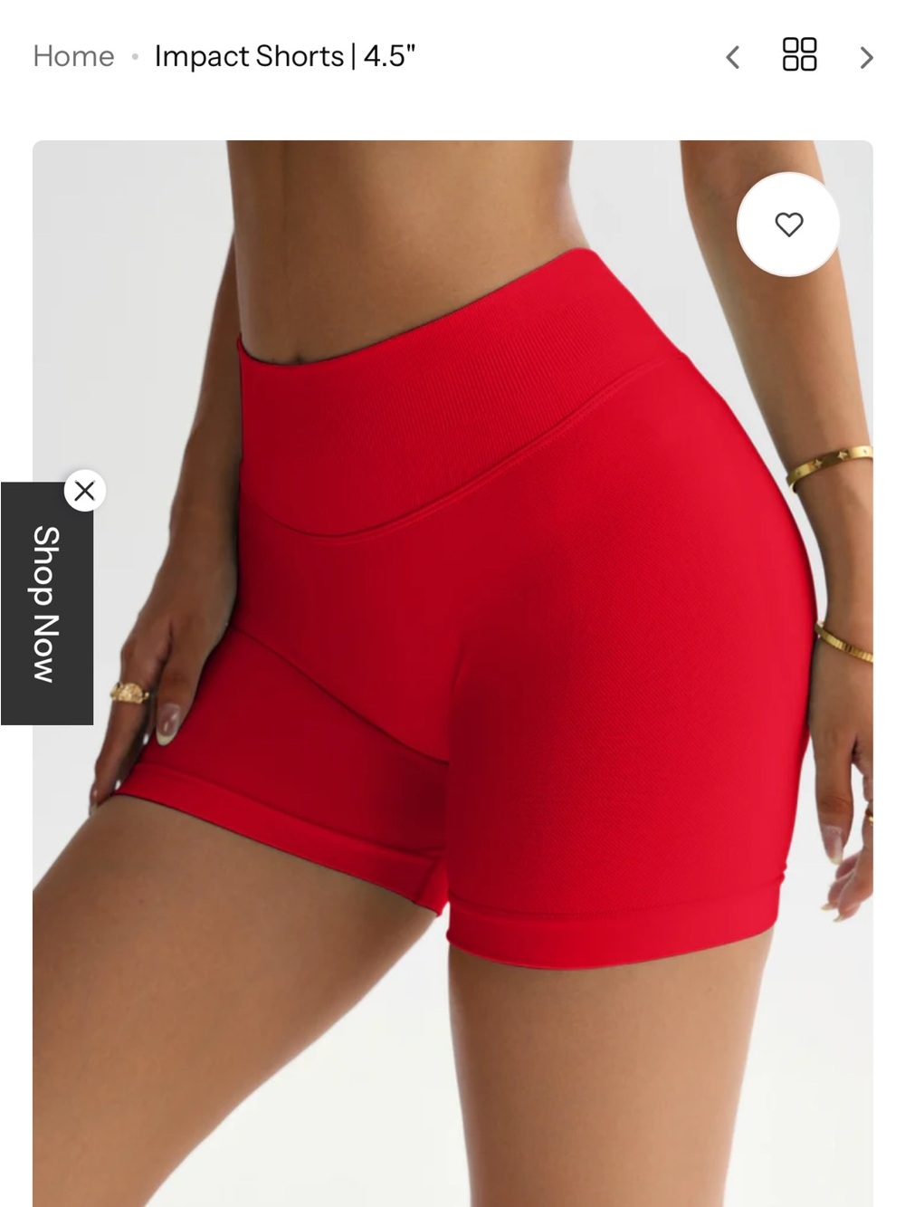 Coral canton Red High-Waist Impact Shorts - Women's Activewear